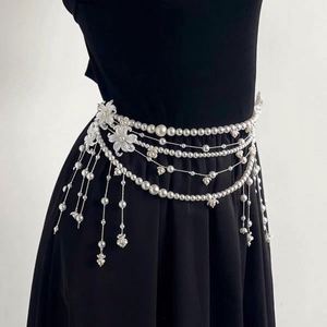 สร้อยคาดเอวประดับลูกปัดคริสตัลสายโซ่สำหรับผู้หญิงวินเทจ - Product Image 6