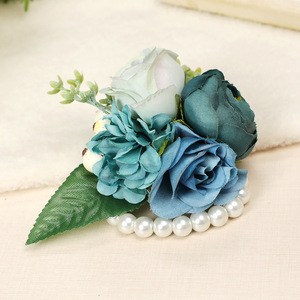 Demoiselle d'honneur témoin Corsage mariage boutonnière fleurs poignet Corsage broche boutonnière boutonnière boutonnière hommes Bracelet de mariage - Product Image 6