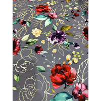 Tissu imprimé en satin de soie extensible en polyester imprimé floral américain en gros