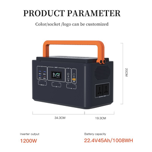Estación de Energía Portátil para Exteriores, Sistema de Energía Solar de 1200W, Batería Lifepo4, Onda Sinusoidal Modificada, Linterna de Emergencia - Product Image 5