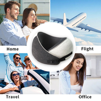 Oreiller de voyage en mousse à mémoire de forme haute densité 60D en forme de U, personnalisable OEM/ODM avec logo, portable, pour avion, soutien cervical
