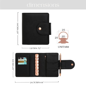 Fournitures <span class=keywords><strong>de</strong></span> <span class=keywords><strong>bureau</strong></span> : Portefeuille-classeur budgétaire A7 en cuir véritable souple 8 couleurs avec anneaux or <span class=keywords><strong>rose</strong></span> pour femme, idéal pour la planification financière - Product Image 5