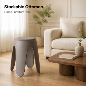 Tabourets modernes hauts avec assise ottoman rembourrée, bancs carrés en plastique épaissi pour adultes et enfants, idéaux pour salon, salle à manger, parc - Product Image 2