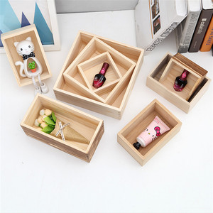 Caja de Almacenamiento de Madera Maciza con Tapa Abierta, Organizador de Escritorio Rectangular, Tamaño Personalizable, Embalaje General - Product Image 2