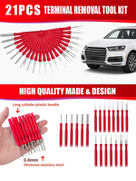 Kit d'outils de démontage de bornes de voiture, 21 pièces, extracteur de câble, connecteur à sertir, extracteur de broches, outils de démontage