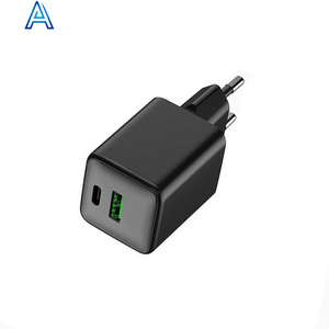 Cargador de pared tipo C con logotipo personalizado de fábrica, cargador de pared de 25 Dual W, cargador de teléfono móvil GaN de carga rápida Universal, cargador PD Apater - Product Image 1