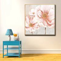 Nouvelle peinture à l'huile de fleurs roses peinte à la main, grande œuvre d'art murale, tableau de fleurs pour la décoration, peintures d'art pour la décoration de la pièce