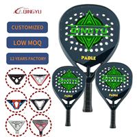 Raquette de padel Qingyu 18K en fibre de carbone, forme de pagaie, avec noyau en mousse EVA et design portable, raquette de padel pour enfants