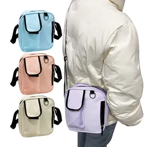 In Stock Low MOQ Multi Color Single Shoulder Pack Water-proof Purple Lady Crossbody Bag with Adjustable Shoulder Strap