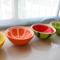 Bol en porcelaine classique à motif de fruits de dessin animé, vaisselle de cuisine, plat de rangement pour melon, salade, dessert, gâteau et collation