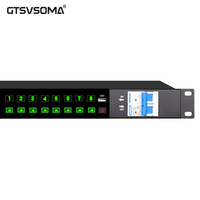 GTSVSOMA DR608 1U Séquenceur d'alimentation 9 canaux monté en rack en aluminium/métal avec écran LCD 8000W AC 100-240V Alimentation USB