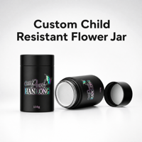 Stoples Kaca Bunga Kustom 2oz 3oz 4oz dengan Tutup Kedap Udara untuk Kemasan Bunga Kering 3.5g
