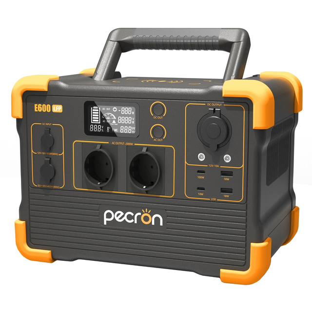 1200W Solar Generators, 614 Watt Hours Portable Power Station, PECRON E600 LFP LiFePO4 Battery Power Storage