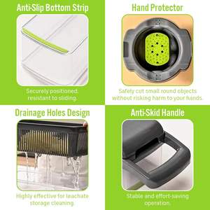 Hachoir manuel multifonction 16-en-1 pour cuisine, coupe-légumes, trancheuse, broyeur, robot culinaire - Product Image 2