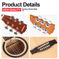 HEBIKUO Factory Direct Wholesale E41-DDL 6-string Acoustic Guitar Musical Stringed Instruments for Beginners Students