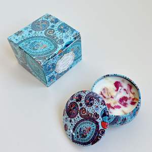 เทียนเขตร้อนแบบกระป๋องหรูหราหลายแบบมีกลิ่นหอมของขวัญเล็กๆทรงกลมเทียนถั่วเหลืองมี<span class=keywords><strong>ดอกไม้</strong></span>แห้ง - Product Image 4