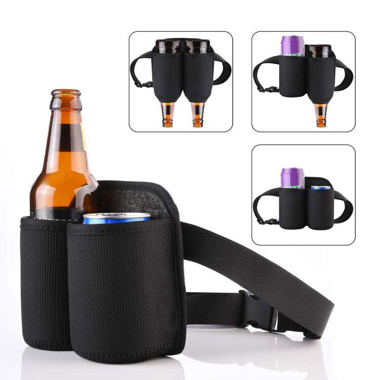 Funda Para Latas De Cerveza Gokelomg 6 Portátil Botella Cintura Cinturón Cerveza Bolsa Vino Botellas Bebidas Latas Titular Negro Accesorios Cerveza