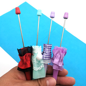 2024 nouveau Design perle stylo à bille belle dentelle jupe perlée stylo à bille bricolage à la main perles stylo pour la fabrication de bijoux jouets - Product Image 6