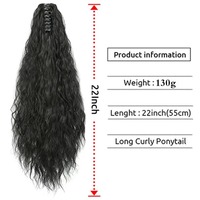 Extension de queue de cheval longue ondulée avec pince à griffes noire – Postiches synthétiques de haute qualité pour femmes