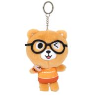 Porte-clés en peluche ours avec lunettes Mini Wink, poupée ours Kawaii, ornement de sac moelleux, cadeau d'anniversaire pour étudiant