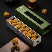 Boîtes en papier de luxe pour desserts, dattes, chocolats, bonbons, gâteaux, cadeaux, avec fenêtre transparente et tiroir rigide coulissant, pour emballage alimentaire et distribution