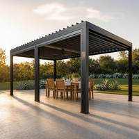 Pergola motorisée en aluminium, imperméable, pour jardin, bâtiments extérieurs, taille personnalisable