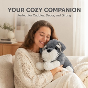 Lindo Peluche de Schnauzer, Muñeco de Perro de Peluche Suave con Barba y Cejas Distintivas, para Niños, Regalo de Cumpleaños, Decoración del Hogar - Product Image 6