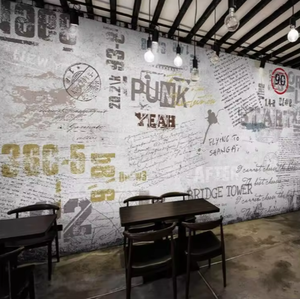 <span class=keywords><strong>Papier</strong></span> <span class=keywords><strong>peint</strong></span> européen <span class=keywords><strong>vintage</strong></span> <span class=keywords><strong>gris</strong></span> ciment Décoration murale de restaurant industriel Peintures murales <span class=keywords><strong>Papier</strong></span> <span class=keywords><strong>peint</strong></span> Alphabet Graffiti - Product Image 3