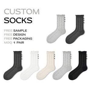 Calcetines con Diseño Floral Personalizado, Color Azul y Negro, Calcetines Deportivos Casuales Transpirables para Hombre y Mujer, Fabricante - Product Image 1