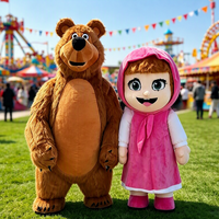 Costume de mascotte d'ours en peluche moelleux, tenue intégrale pour événements, fêtes, carnavals, promotions, publicité et spectacles