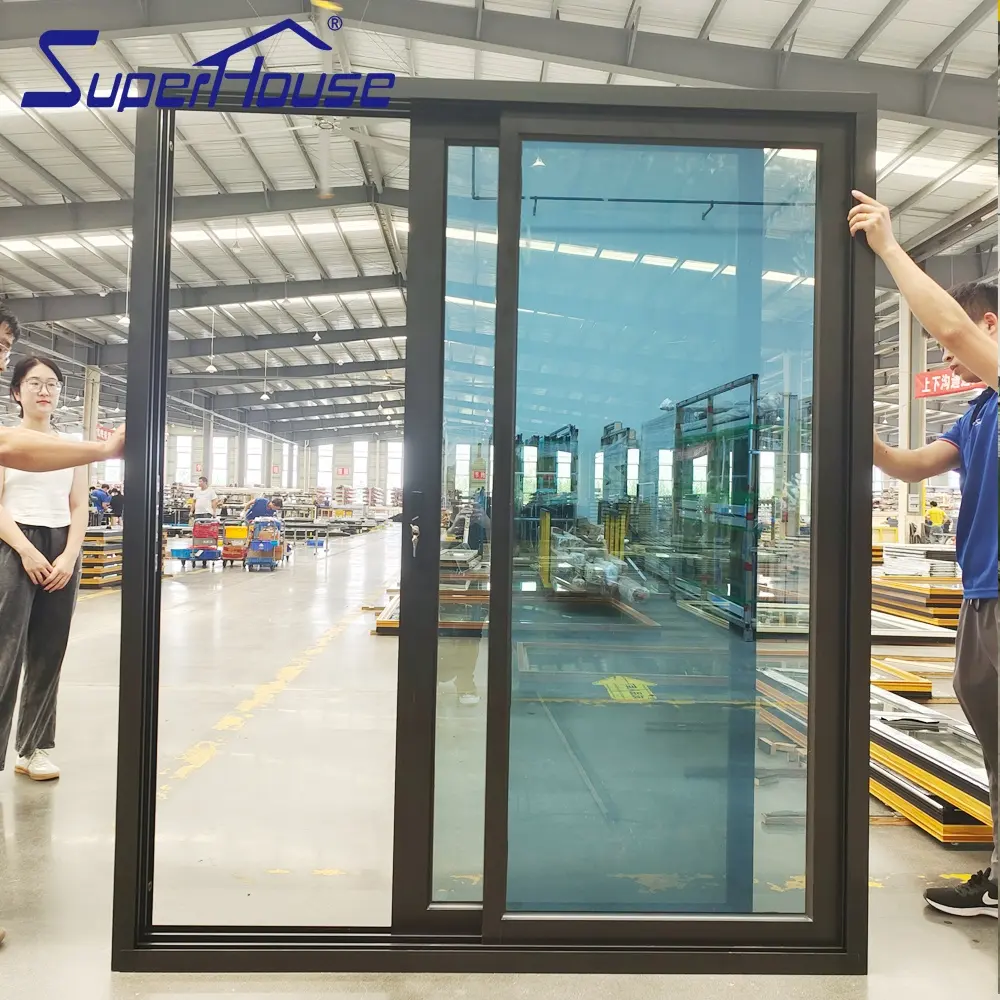 NOA Florida standard high impact 80PSF hurricane proof sliding door aluminium patio door with tinted glass for villa