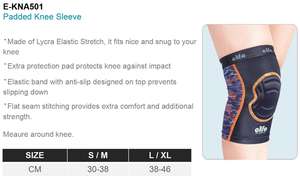 E-Life E-KNA501 individualisierte atmungsaktive leistungsstarke Kompression Kniebandage Ärmel Anti-Rutschstreifen Kniebandage für Sportschutz - Product Image 4