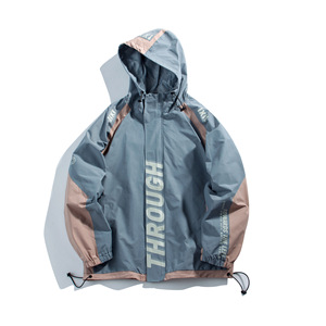 Customized Printing Hooded Zip <strong>Waterproof</strong> Sport Wind Breaker <strong>Jacket</strong> <strong>White</strong> Light Polyester Outdoor Mens Wind Breaker <strong>Jacket</strong> - Product Image 3