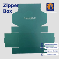 Boîtes d'expédition postales auto-adhésives avec logo imprimé personnalisé, boîtes en carton ondulé avec fermeture à glissière, bandes de déchirement, boîtes d'emballage
