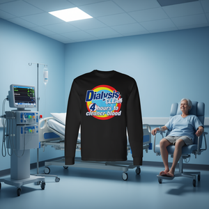 Camiseta de manga larga para diálisis Clean, 4 horas para limpiar la sangre, camiseta para pacientes - Product Image 3