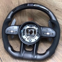 Volant en cuir suédé et fibre de carbone avec LED personnalisables pour Benz Smart Fortwo 451 453