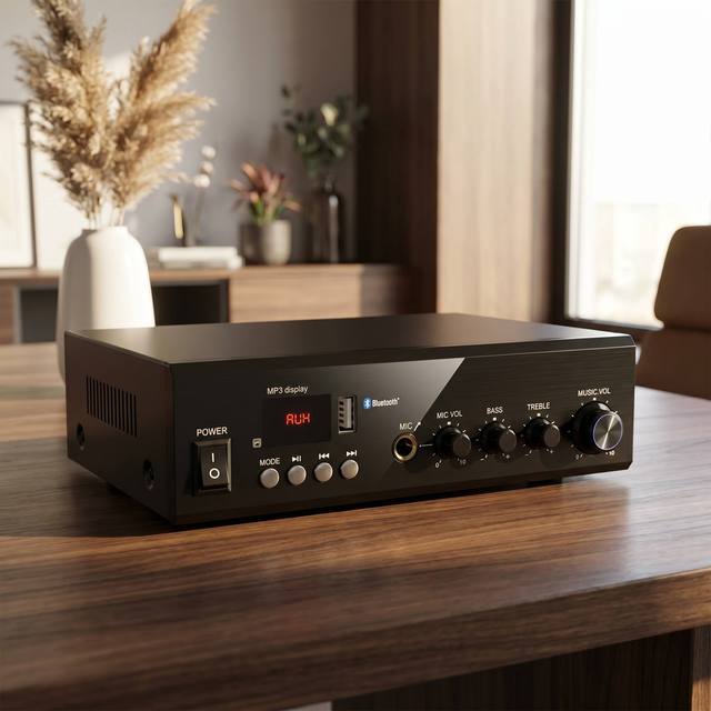 USB-40C 40W Mini Integrated Power Amplifier with Bluetooth USB 110V for PA System Background Music Audio Stereo Mixer