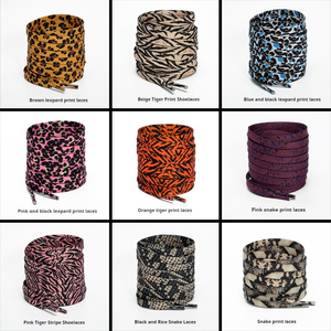 Lacets léopard personnalisés motif animal imprimé tigre zèbre serpent lacets créatifs unisexe lacets plats en toile pour chaussures