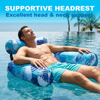 Chaise longue flottante gonflable en PVC pliable pour adultes, idéale pour la piscine