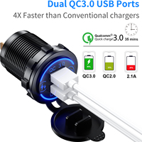 Kewig Chargeur de voiture double USB QC3.0 personnalisé avec interrupteur tactile Chargeurs de voiture Prise de chargeur de voiture USB à charge rapide