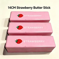 Bâton de beurre de fraise de 14 cm en mousse PU souple, jouet anti-stress pour filles et garçons