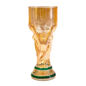 Оптовая продажа, креативный стеклянный Кубок мира 2022 Пинта из Катара, футбольный спортивный питьевой трофей, стеклянный Кубок