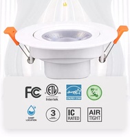 5W/7W/9W/12W Downlight Hôtel plafond vers le bas lumières scintillement gratuit projecteur réglable trimless encastré led downlight