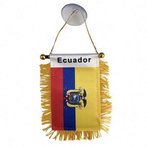 Custom Window Decoration Hanging Satin Laminated Double Printed Logo Countries Fringed Mini Car Rearview Mirror <b>Flags</b> - Product Image 1