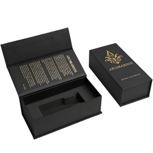 Boîte cadeau magnétique <span class=keywords><strong>à</strong></span> couvercle articulé noir mat personnalisée, boîte cadeau en carton rigide <span class=keywords><strong>pour</strong></span> spiritueux avec insert en mousse EPE et logo UV sélectif - Product Image 3