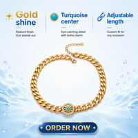 Parures de bijoux de luxe en acier inoxydable 316L, style western, anti-ternissement, pour femmes, avec bracelet et collier en turquoise, vente en gros