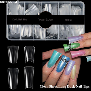 Pointes Demi-Couvre Canard XL Pointes Artificielles <span class=keywords><strong>Pieds</strong></span> de Canard en Acrylique pour <span class=keywords><strong>Ongles</strong></span> Couverture Complète <span class=keywords><strong>Faux</strong></span> Pointes Courtes Transparentes de Canard XXL - Product Image 1