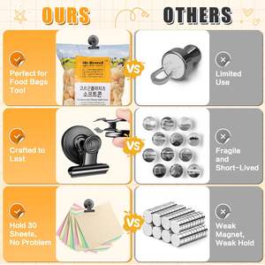 Clips magnétiques, aimants pour réfrigérateur, clips magnétiques puissants, clips magnétiques robustes pour tableau blanc, accessoires de cuisine - Product Image 5