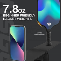 Raquette de pickleball ergonomique antidérapante avec noyau en nid d'abeille, panneau en fibre de verre résistant à l'usure, pour jeu familial