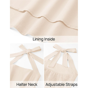 Robe longue plissée sans manches à col halter pour <span class=keywords><strong>femme</strong></span>, taille haute, épaules dénudées, fluide, pour soirée, plage ou invitée de <span class=keywords><strong>mariage</strong></span>, collection été 2026 - Product Image 4